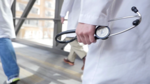 Doctors walking in hallway