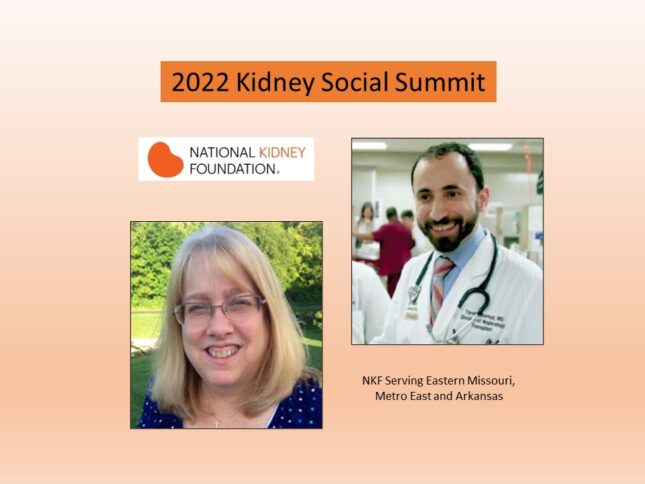 Clinical Nurse Coordinator Cheryl Cress and Transplant Nephrologist Tarek Alhamad Present at NKF Virtual Kidney Social Summit