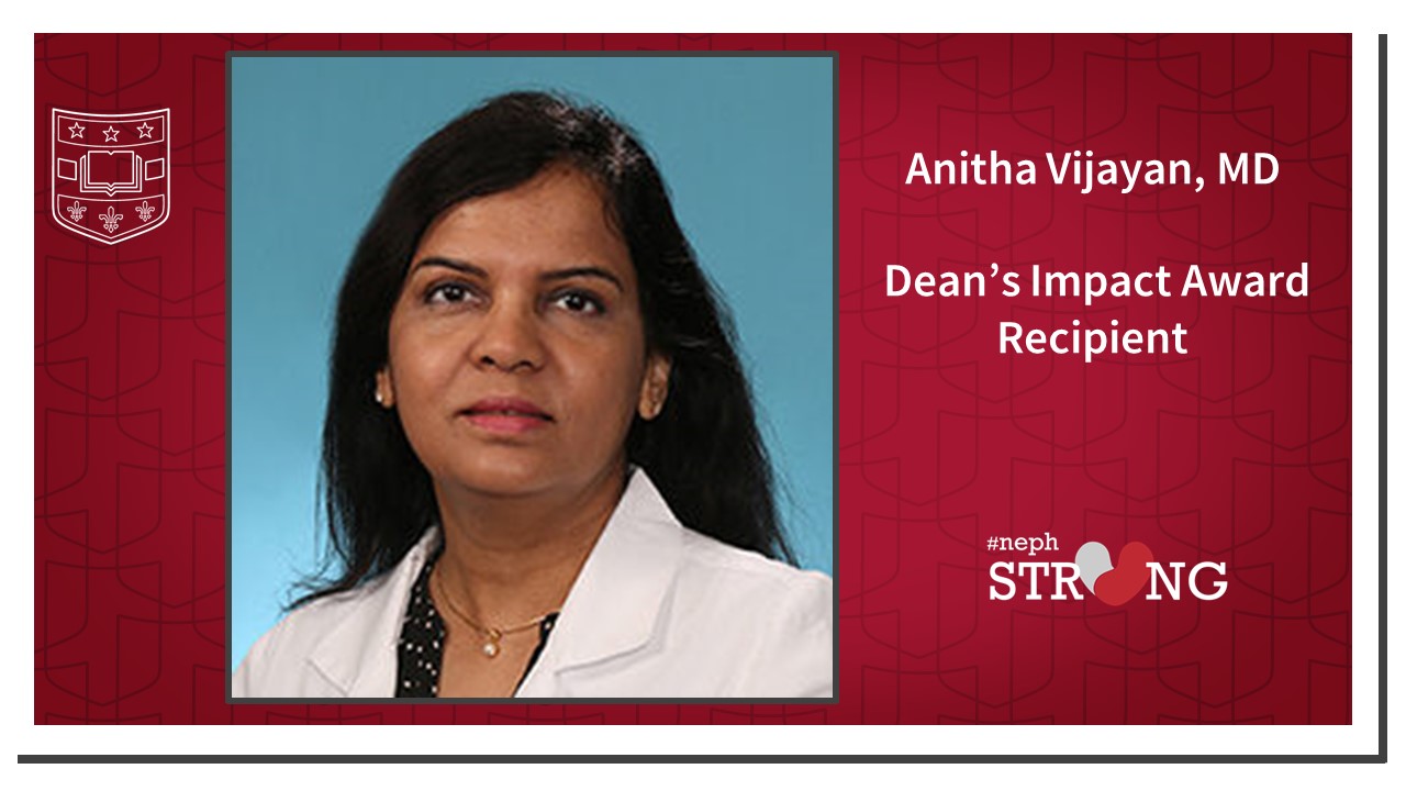 Dr. Anitha Vijayan Receives 2023 Dean’s Impact Award Honoring Extraordinary Work During COVID-19 Pandemic