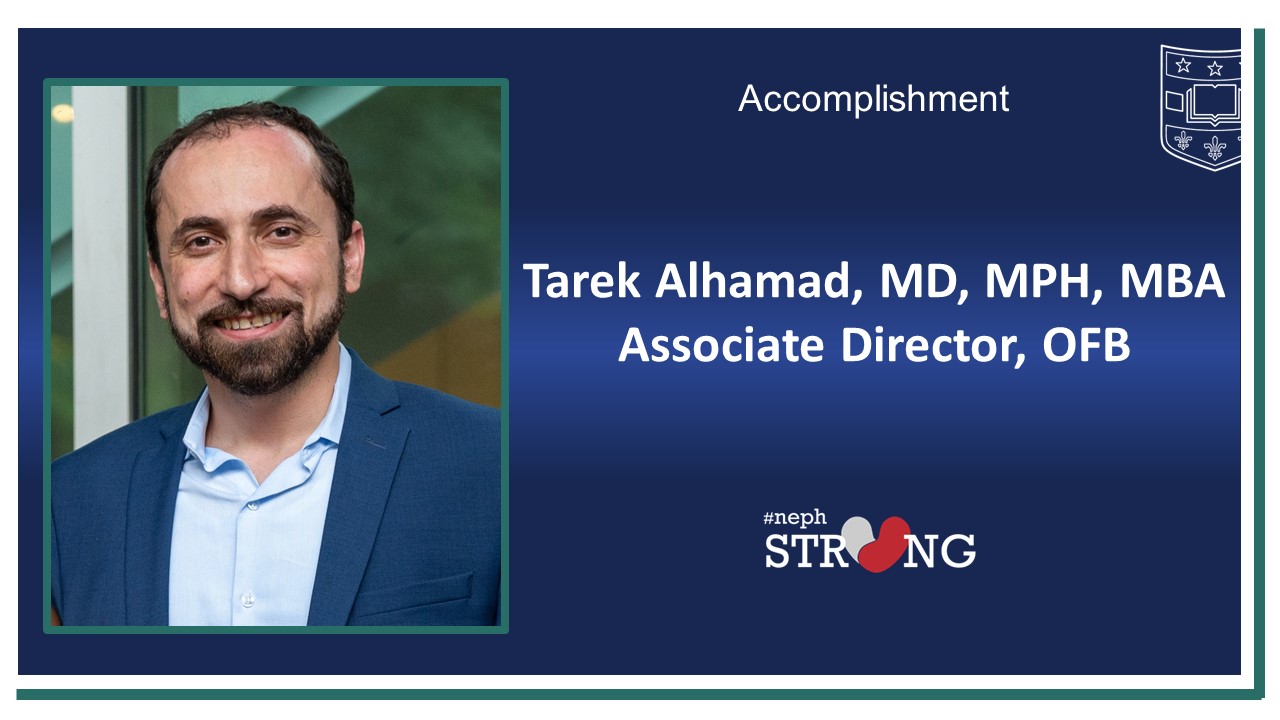 Transplant Nephrologist Tarek Alhamad Named Associate Director for DOM Faculty Development and Well Being