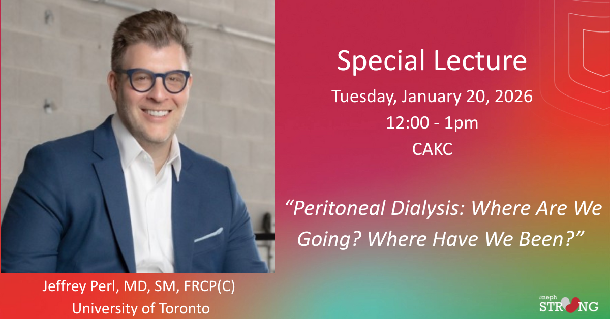 Visiting Professor Dr. Jeffrey Perl to Speak on Peritoneal Dialysis
