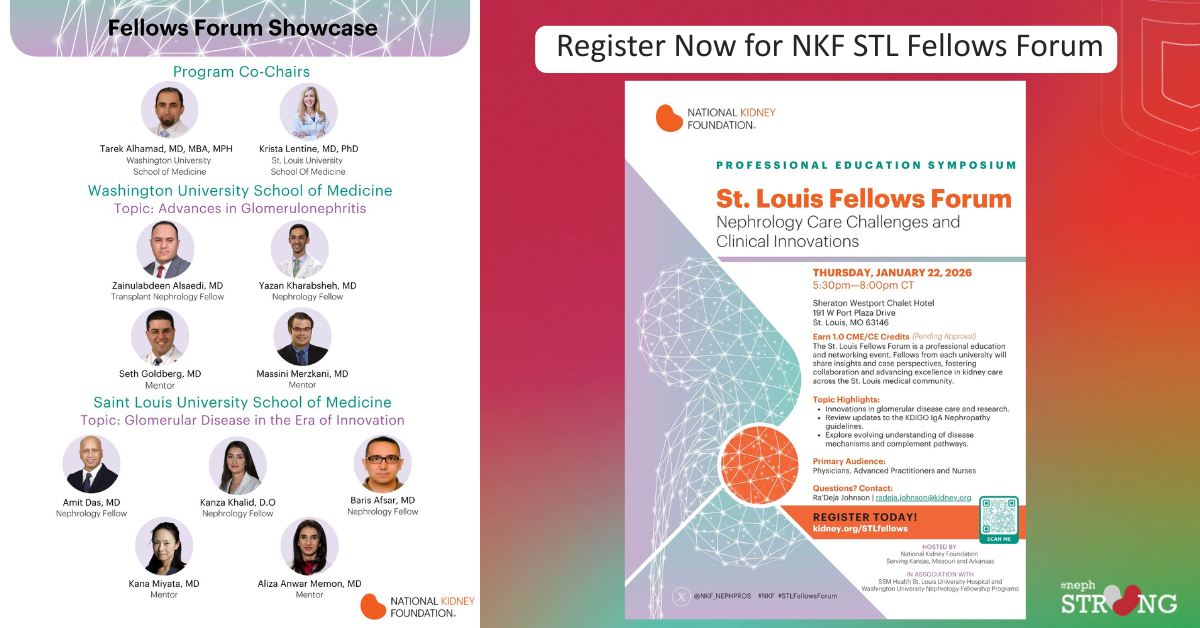 WashU and SLU Renal Fellows Come Together for NKF St. Louis Fellows Forum