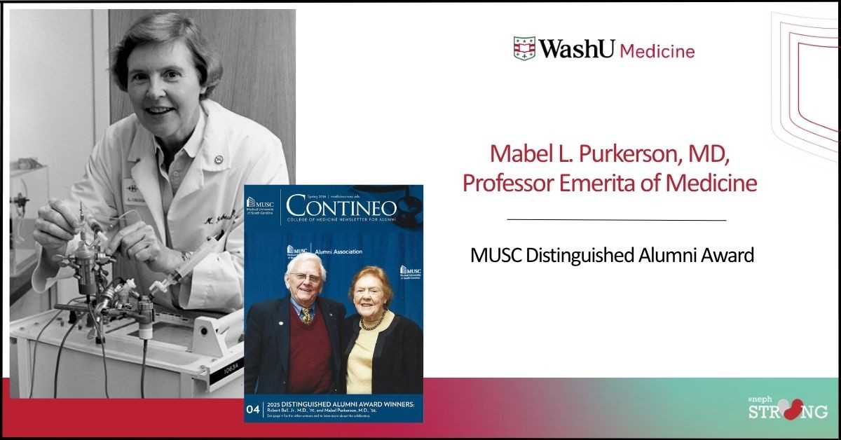 WashU Nephrologist Dr. Mabel Purkerson Receives MUSC Distinguished Alumni Award