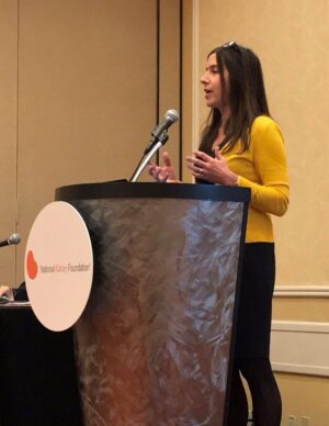 Lisa Koester-Weidemann speaking at the National Kidney Foundation Conference on Home Modalities
