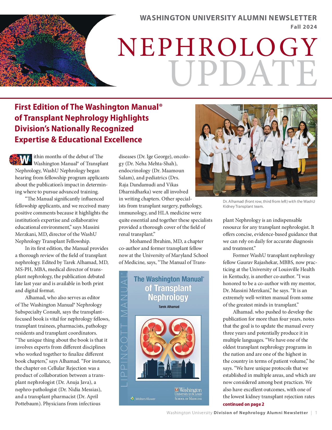 Stay Updated with the 2024 Fall Nephrology Alumni Newsletter